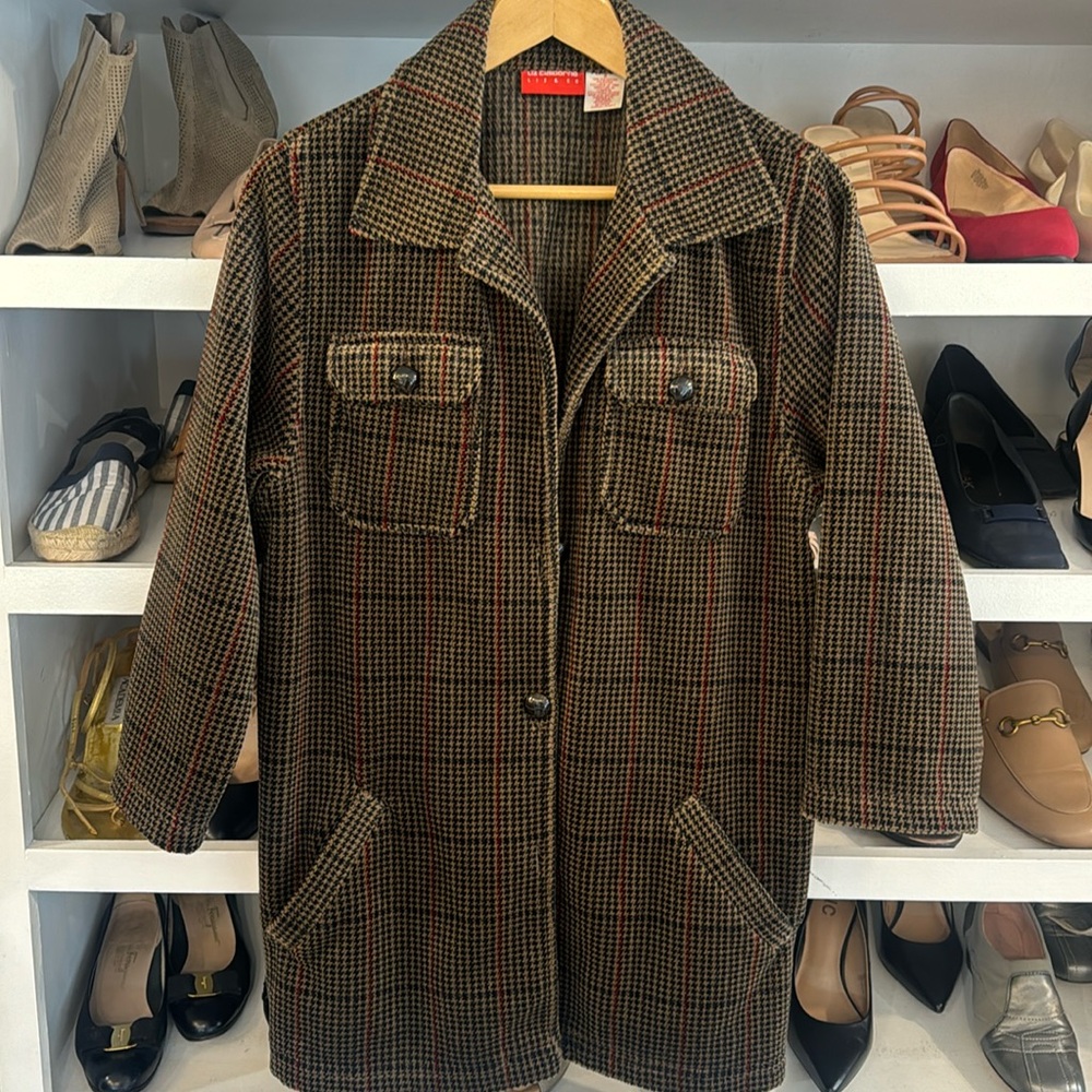 Liz Claiborne Plaid Jacket Coat